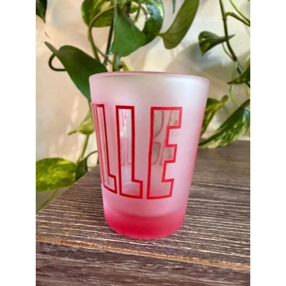 Nashville shot glass, red and white